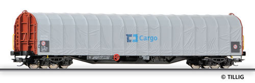 Slide tarpaulin car type Rils-y in CD Cargo livery<br /><a href='images/pictures/Tillig/15745.jpg' target='_blank'>Full size image</a>